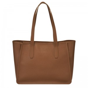 Longchamp Le Foulonné L Tote Tassen Dames Bruin | 6320-GUHRS