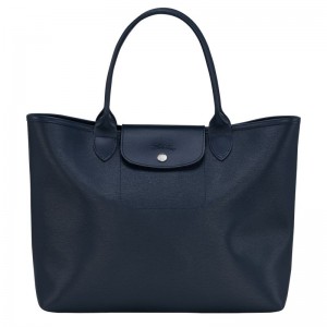 Longchamp Le Pliage City L Tote Tassen Dames Donkerblauw | 8753-GVDCA