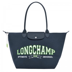 Longchamp Le Pliage Collecties L Tote Tassen Dames Donkerblauw | 6170-TWFEI