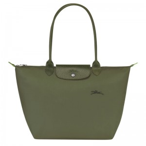 Longchamp Le Pliage Green L Tote Tassen Dames Groen | 7438-FVEKN