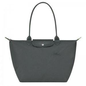 Longchamp Le Pliage Green L Tote Tassen Dames Diepgrijs | 0915-BJURW