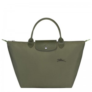 Longchamp Le Pliage Green M Handtas Dames Olijfgroen | 1698-OAJYL