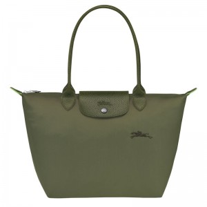 Longchamp Le Pliage Green M Tote Tassen Dames Groen | 7316-VZGXH