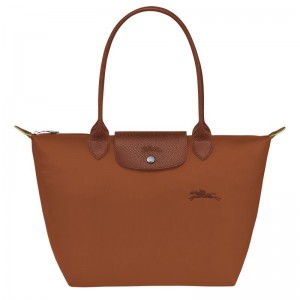 Longchamp Le Pliage Green M Tote Tassen Dames Bruin | 0241-LBQIX