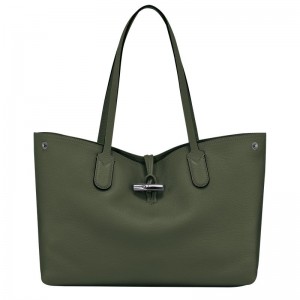 Longchamp Roseau Essential L Tote Tassen Dames Khaki | 2597-ATZIF