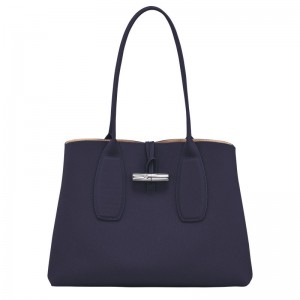 Longchamp Roseau L Tote Tassen Dames Donkerblauw | 5134-STZRN