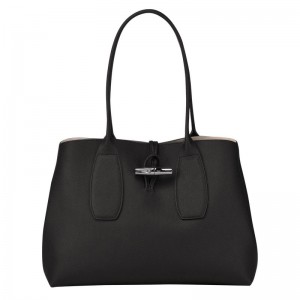 Longchamp Roseau L Tote Tassen Dames Zwart | 0316-IXHAC