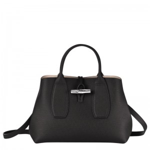 Longchamp Roseau M Handtas Dames Zwart | 4098-CFHGA