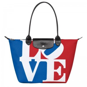 Longchamp x Robert Indiana M Tote Tassen Dames Wit | 5273-ZJFXM