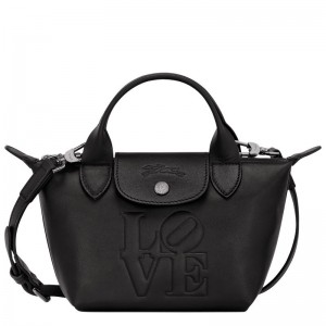 Longchamp x Robert Indiana XS Handtas Dames Zwart | 5724-CQTHO