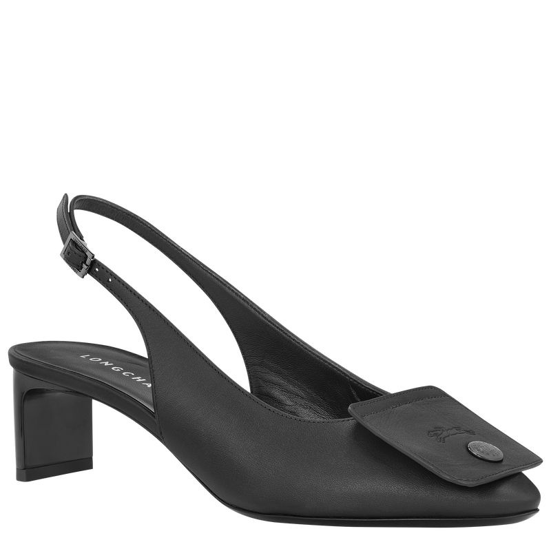 Longchamp Le Pliage Xtra Slingback pumps Dames Zwart | 6473-TZNLO